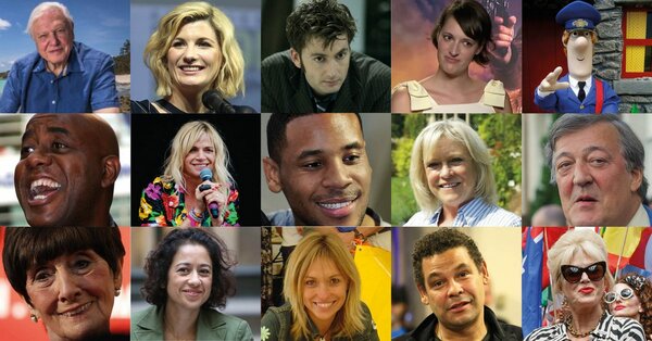 montage of BBC celebrities