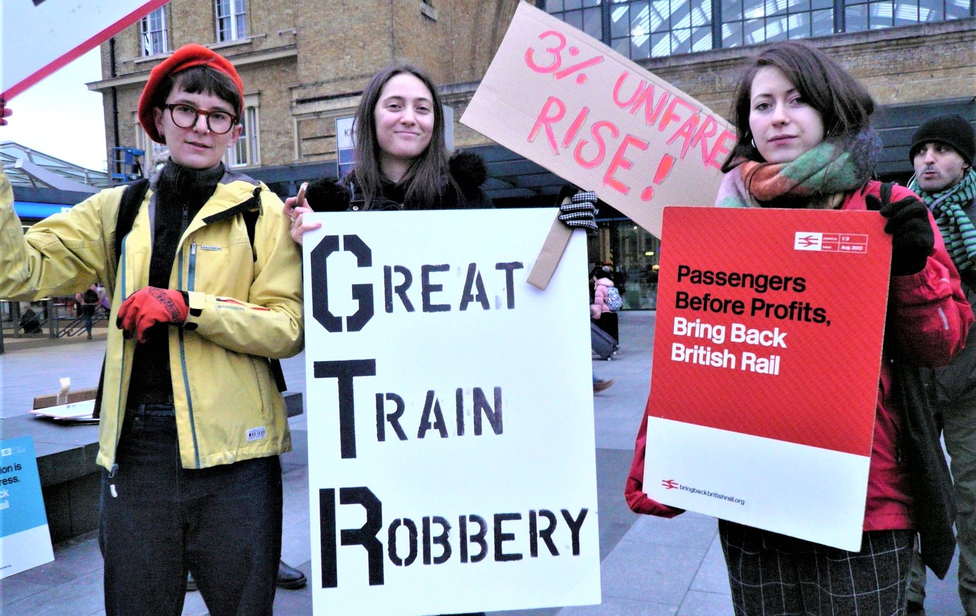 Photo of passengers protesting rail price rises