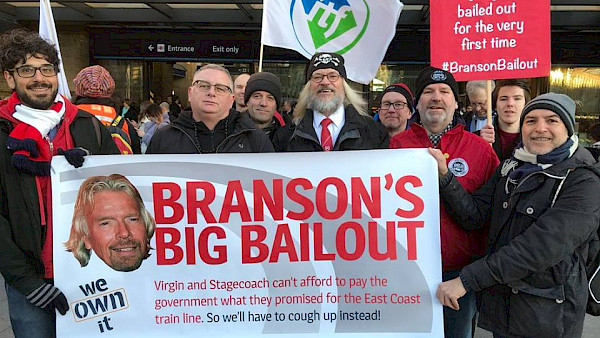 Branson's Big Bailout protest