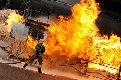 Firefighting training at an MoD site. CC UK Ministry of Defence/Flickr