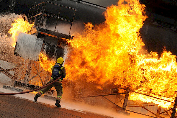 Firefighting training at an MoD site. CC UK Ministry of Defence/Flickr