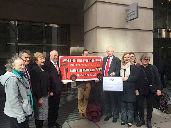 Bus petition hand-in at the Department for Transport