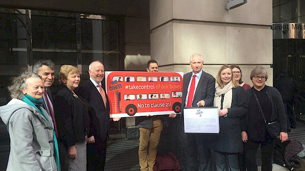 Bus petition hand-in at the Department for Transport