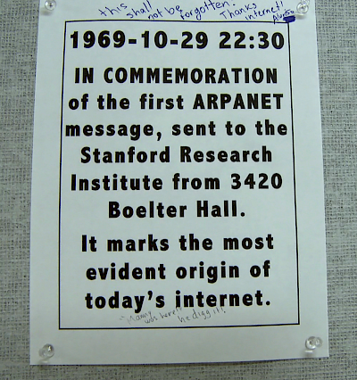 Plaque commemorating the Arpanet