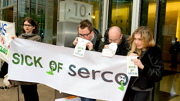 'Sick of Serco' protest