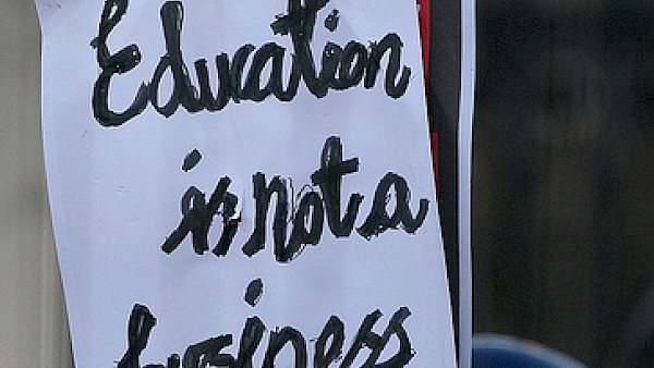 Student protest sign