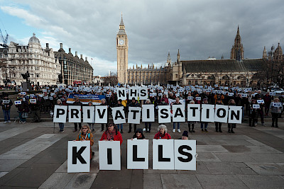 NHS Privatisation Kills - demonstration at Westminster