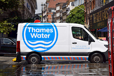 A picture of a 'Thames Water' van, parked up in the street