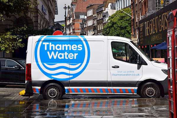 A picture of a 'Thames Water' van, parked up in the street