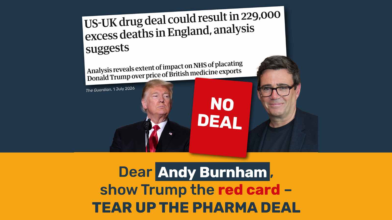 Andy Burnham must show Trump’s Big Pharma deal the Red Card