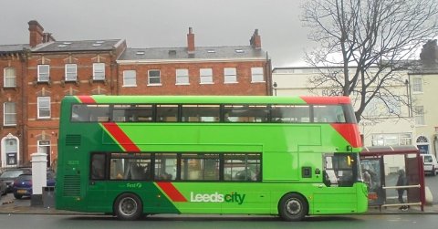 A photo of a bus in leeds