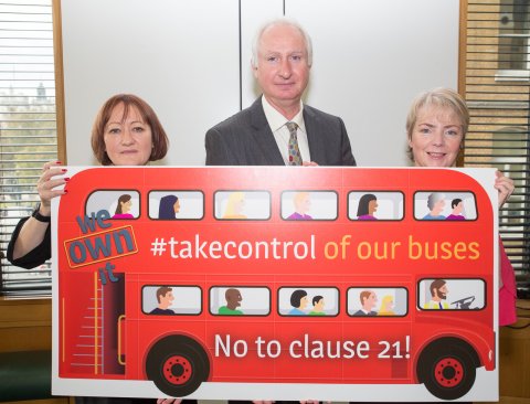 Shadow transport secretary Daniel Zeichner and Bristol MPs Karin Smyth and Kerry McCarthy