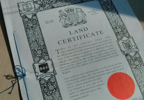 Photo of land certificate