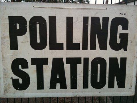 Photo of polling station sign