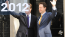 Image of David Cameron and Nick Clegg at the door of 10 Downing Street