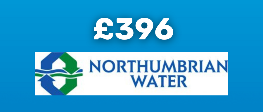 Text reads: "Northumbrian Water paid its shareholders £396 for every hour it polluted in 2023."