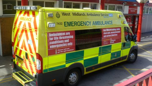 An ambulance in front of an A&E