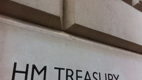 Image of HM Treasury signage on building