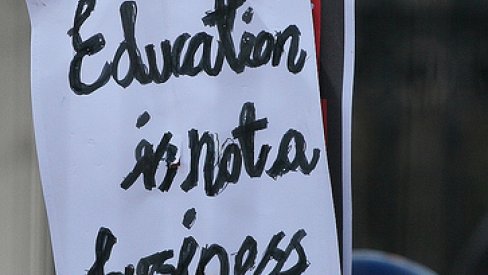 Photo of student protest sign