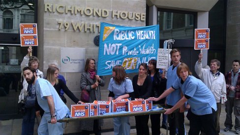 Photo of protest against NHS privatisation